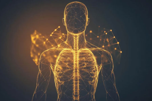 Silhouette d'un homme qui a de l'énergie qui sort de son corps