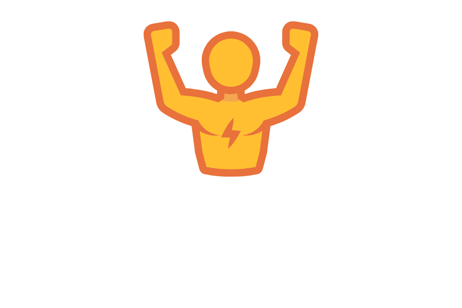 Dessin d'un haut de corps d'un homme qui regorge d'énergie