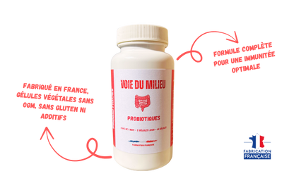 Photo du flacon des compléments alimentaire probiotiques de la marque voie du milieu